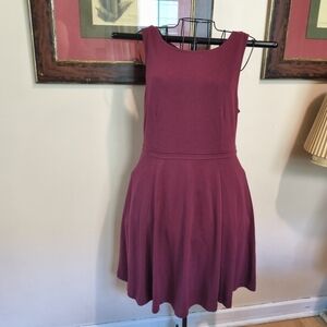 Burgundy wine colored ann Taylor loft petites knee length office dress